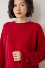 云朵般软~baby小山羊绒套头半高领加厚女针织内搭宽松打底衫毛衣，女装羊绒衫，雪山红莲
