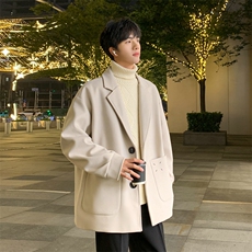 加绒加厚毛呢大衣西装外套潮504-F61-P75控118（加绒P85控128），男装毛呢大衣，星座504