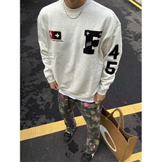 网图有货美式字母刺绣华棉圆领卫衣男女A1018-常规P45加绒P50，男装卫衣，星座1505