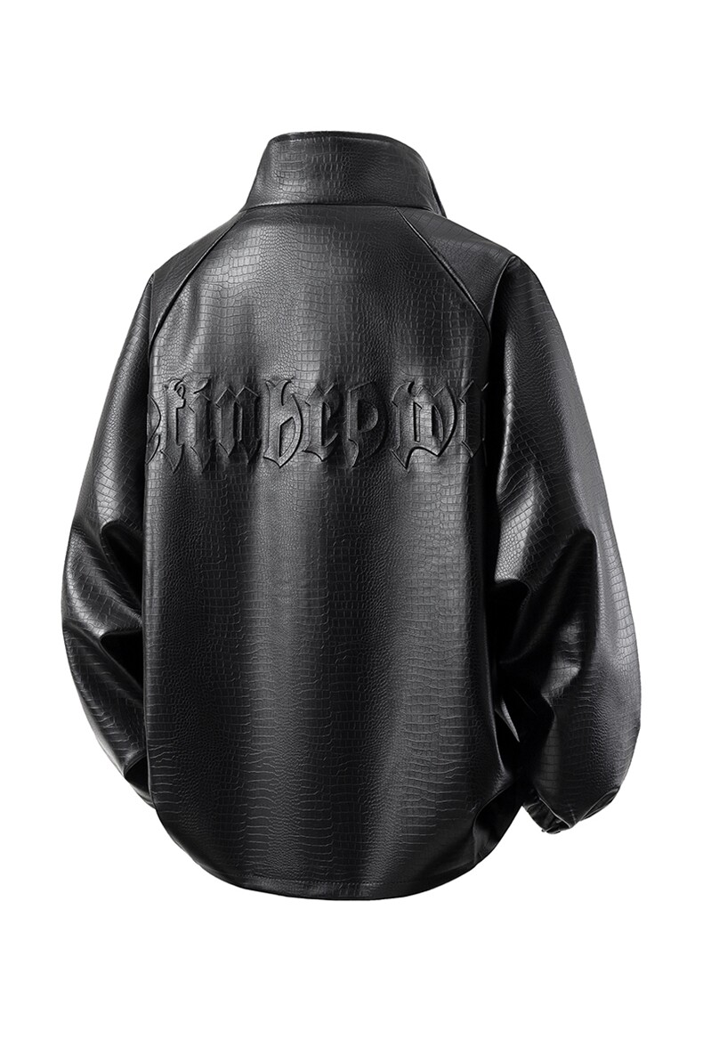 立体白底钢印夹克大码M-5XL鳄鱼纹情侣皮衣男外套JK8749P90控128,男装皮衣,星座226-2