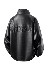 立体白底钢印夹克大码M-5XL鳄鱼纹情侣皮衣男外套JK8749P90控128图片