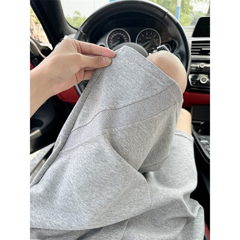灰色拼接凉感四分短裤男款夏季外穿篮球运动裤子直筒休闲宽松卫裤,男装休闲裤,星座601-1