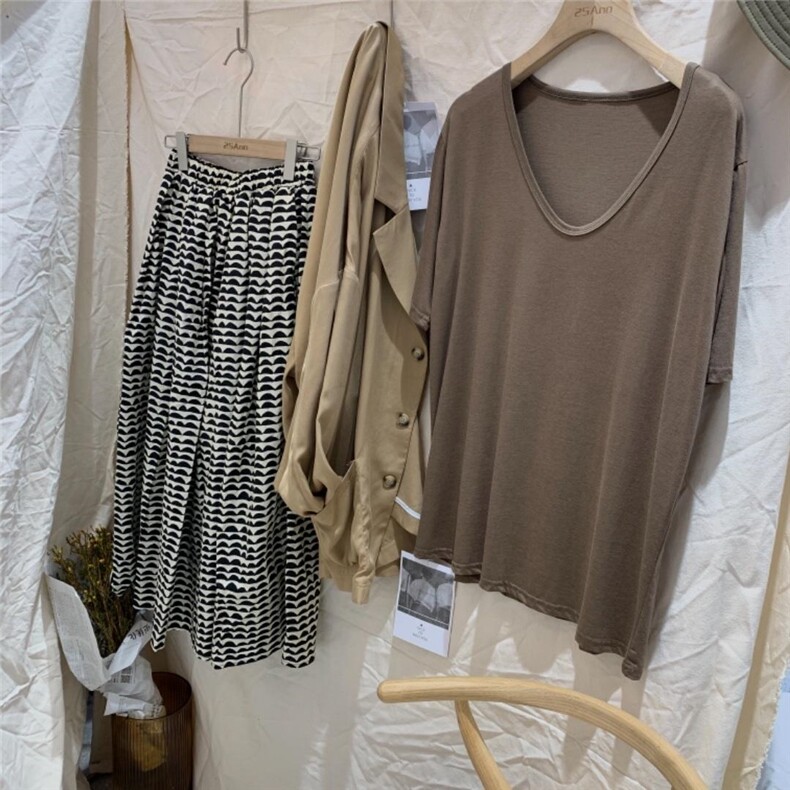 防晒外套+波浪半身裙，女装半身裙，25Ann·Studio