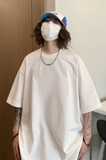 基础百搭风韩系短袖宽松落肩袖纯棉舒适百搭纯色T恤HY33TP16，男装T恤，电商A102B
