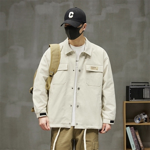 工装夹克男宽松落肩宽松纯色上衣外套DSA157B-JK733-P68图片
