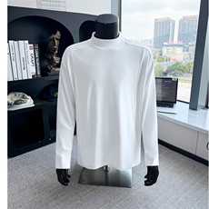美式解构小高领德绒长袖T恤加绒加厚25XW99562常规20加绒特P25，男装T恤，电商A042