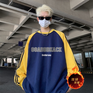 抖音得物供货 提供视频 秋冬重磅美式宽松织带圆领卫衣0777图片