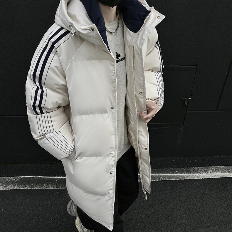 CC883-P118秋冬加厚中长款棉衣防风防水宽松落肩连帽棉服纯色，男装棉衣，星座405-3