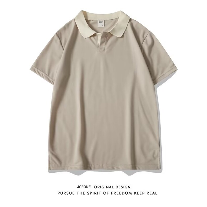 S76-P28时尚新款纯色ins男2023POLO衫文艺夏季潮短袖,男装Polo衫,电商B323A