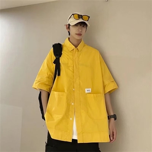 男潮时尚衬衫原宿标准日系新款QK615P35图片