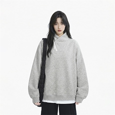 春季立领斜半拉链卫衣美式长袖打底衫男女C64170-TP30不，男装T恤，电商A102