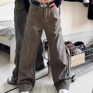 美式高街Vibe美拉德工装牛仔裤男直筒微喇clranfit裤子L20900-p53图片