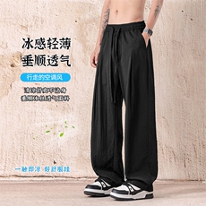2025夏季新款大码冰丝直筒垂感休闲裤男217-2-NK192-特P40，男装休闲裤，星座217-2