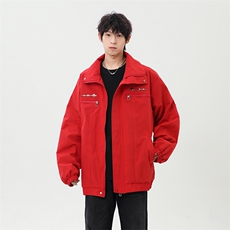 春季港风大码美式潮流宽松百搭立领夹克外套XZ213-JK3000-P65控88，男装夹克，星座213
