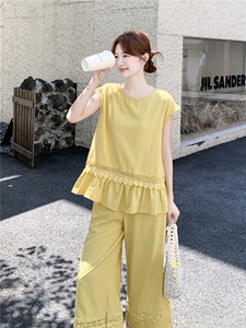 主推重工艺拼接蕾丝女夏新款休闲减龄穿搭两件套A2608-139-K218图片