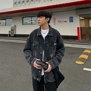 2025春款港风男士复古水洗宽松休闲牛仔夹克外套JK03-P78-控108图片