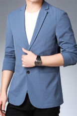 西服男秋款商务中青年弹力小西服休闲男士单西外套正装职业装上衣，男装西服，钱塘6003（原4033）