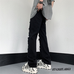 2026夏季美式高街破洞小众牛仔裤货号K725P55图片