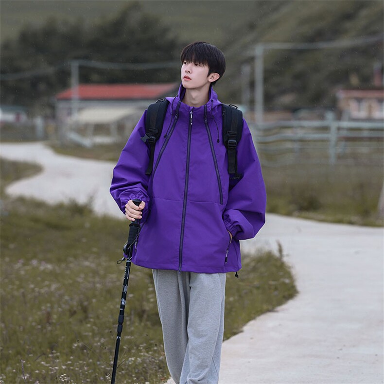 Cityboy情侣时尚连帽冲锋衣外套夹克团体班服,男装夹克,星座301D-5(原星座1415）
