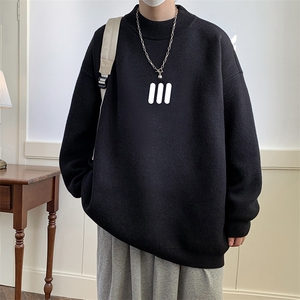 半高领毛衣男大码胖子针织衫毛线衣 M18436-P45 加绒款-P65图片