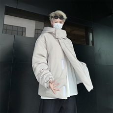 潮牌棉服男冬季外套保暖面包服连帽工棉衣外套1001-1-MY183-P88，男装棉衣，星座1001-1