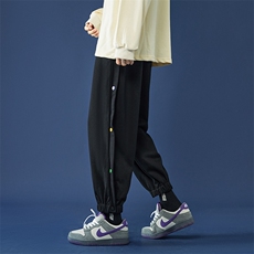 休闲裤男秋韩版排扣阔腿裤港风潮牌宽松束脚裤A125-DK911-P50，男装休闲裤，电商A125