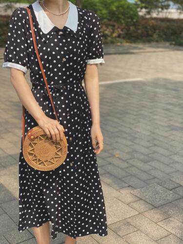 波点连衣裙，女装连衣裙，Must Bloom绽放