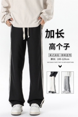 加长版裤子男款高个子188休闲条纹卫裤115cm运动裤KZ017P48加绒58，男装休闲裤，电商B312