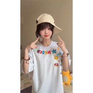 【有货】BK900CC-特P28 美式涂鸦卡通印花短袖T恤男女图片