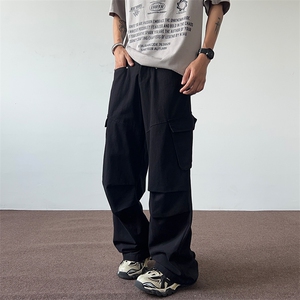 04美式高街多口袋工装裤简约百搭休闲裤男女XZ211-1-K2427-P65图片