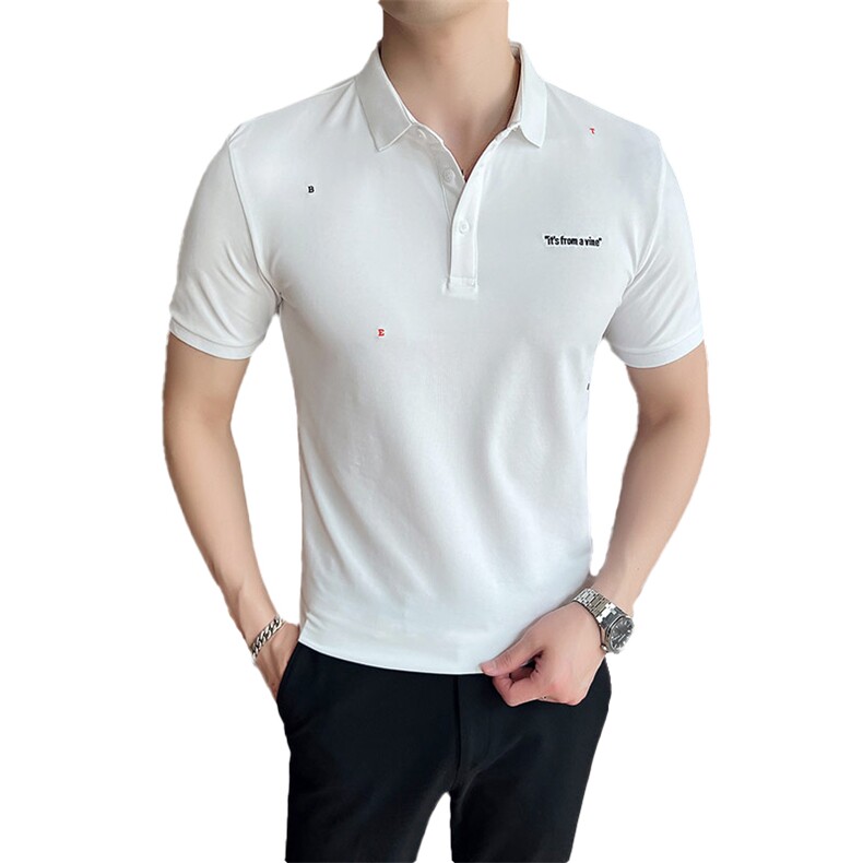 2024夏季新款英伦风高品质修身刺绣POLO衫冰丝短袖T恤男D257-p48,男装T恤,电商D303