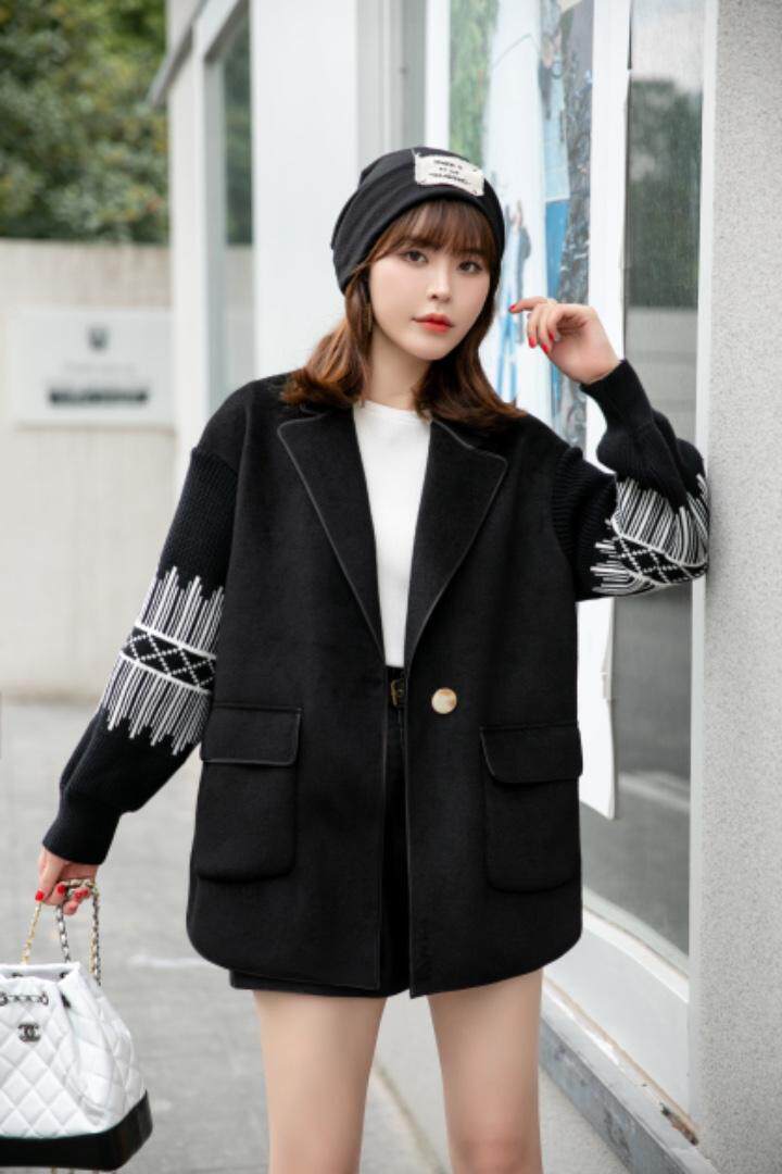 现货供应：双面羊绒拼接针织毛衫袖外套M一XL，其它，拉思维加丝