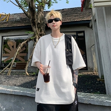 网红港风大码复古纯棉圆领短袖T恤男潮流XZ213-T072-P55控78，男装T恤，星座213
