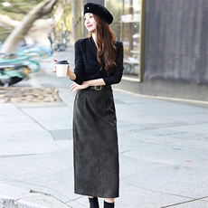 套装裙子2024秋装新款气质时尚休闲V领上衣两件套，女装套装/套裙，天丝秀