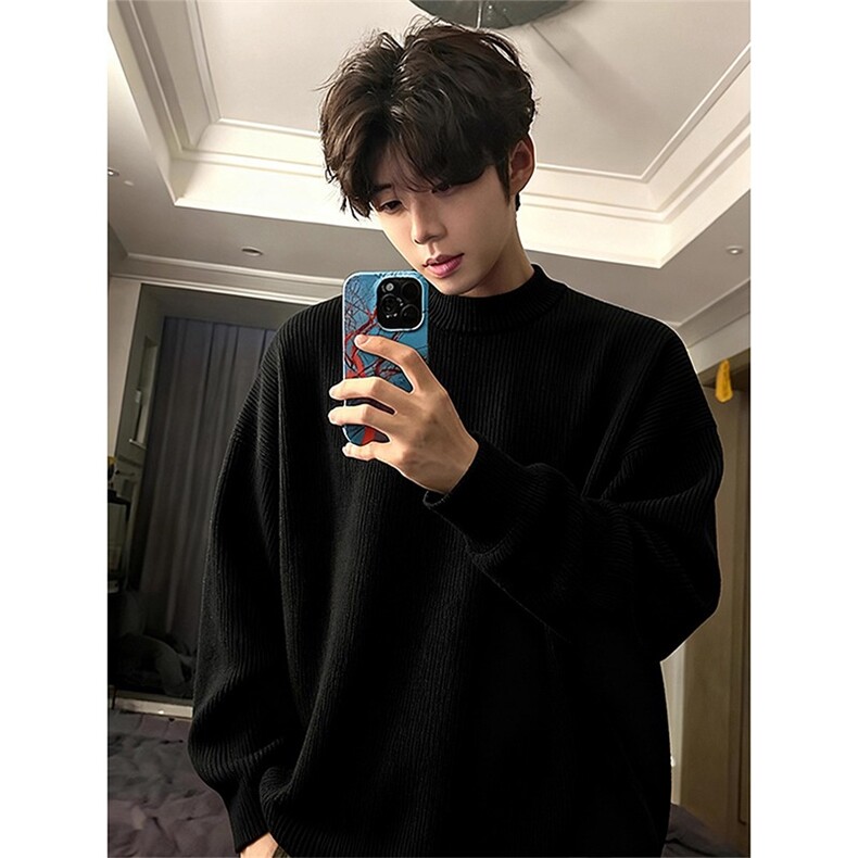 【005】圆领毛衣男款加绒厚打底针织衫重磅毛线衣A079-MY525-P49,男装T恤,电商A079