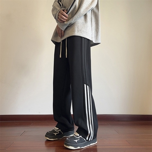 秋季休闲裤男条纹宽松直筒针织运动裤DSA157B-K9787-特P35图片