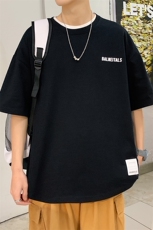 夏款青少年印花运动半袖港风绣标圆领短袖T恤男女1566-P38控价58，男装T恤，电商A441-1