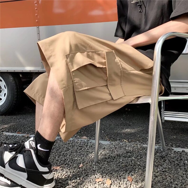 男夏季新款冰丝半松紧工装短裤DK511P35图片
