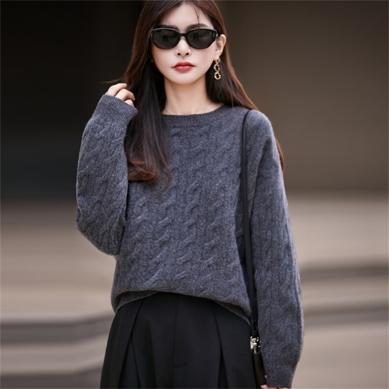 2025年秋季修身时尚百搭通勤简约休闲柔软加厚，女装羊毛衫，鑫源羊绒
