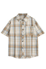 夏季复古格子大码原创休闲男半袖短袖衬衫C2174-P27【特价】，男装衬衫，电商A007