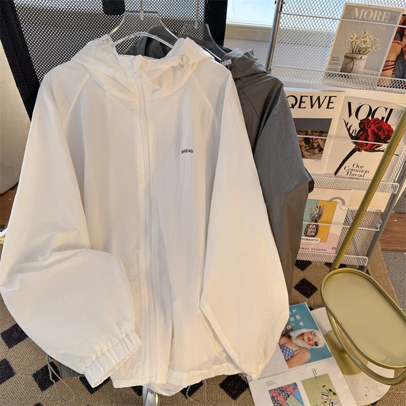 夏季薄款防晒衣男韩版潮流连帽字母印花2024新款ins外套W4917-P39，男装防晒衣，星座412-3