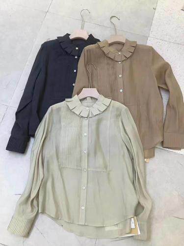 春季新款天丝衬衫现货，女装衬衫，影白