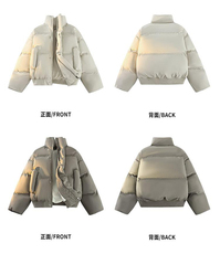 现货5W件冬季三防重磅硬挺boxy短款羽绒立领PU皮棉衣外套加厚棉服，男装棉衣，电商A443