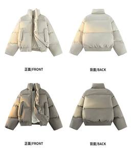 现货5W件冬季三防重磅硬挺boxy短款羽绒立领PU皮棉衣外套加厚棉服图片