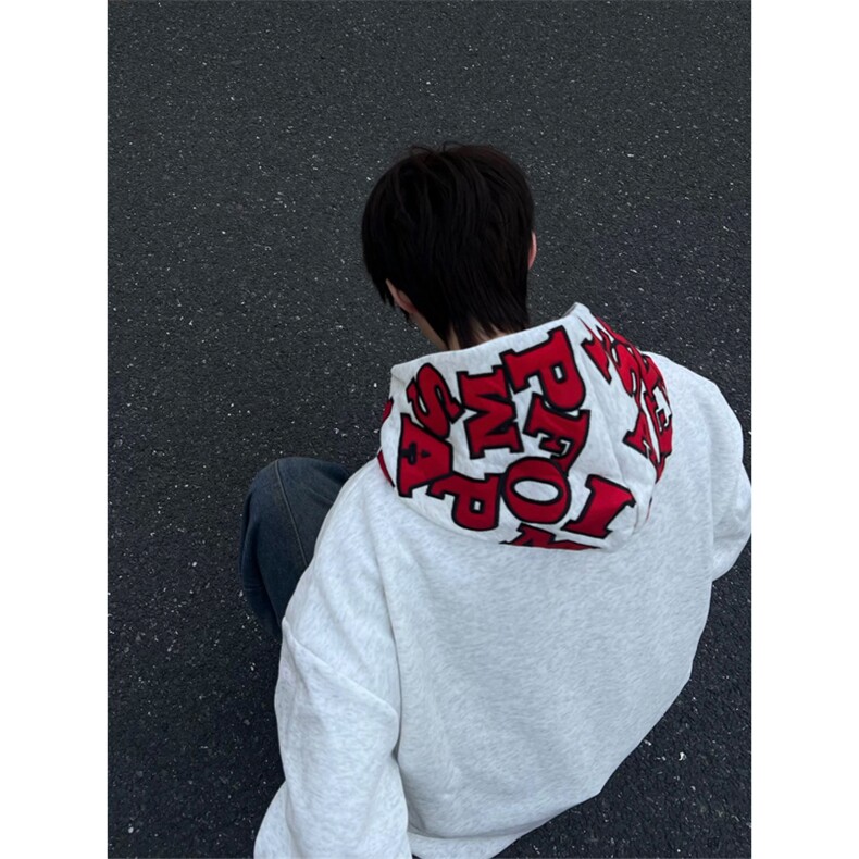 网图华棉刺绣满印字母连帽宽松卫衣男女A1097-常规P55加绒P60,男装卫衣,星座1505