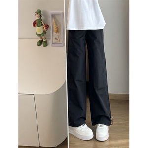 数据款 藏青色斜切弯刀裤子男女夏季软壳工装长裤特P38图片