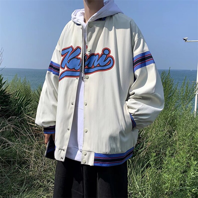 潮流夹克潮男春季棒球领夹克J832P42图片