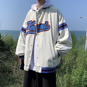 潮流夹克潮男春季棒球领夹克J832P42图片