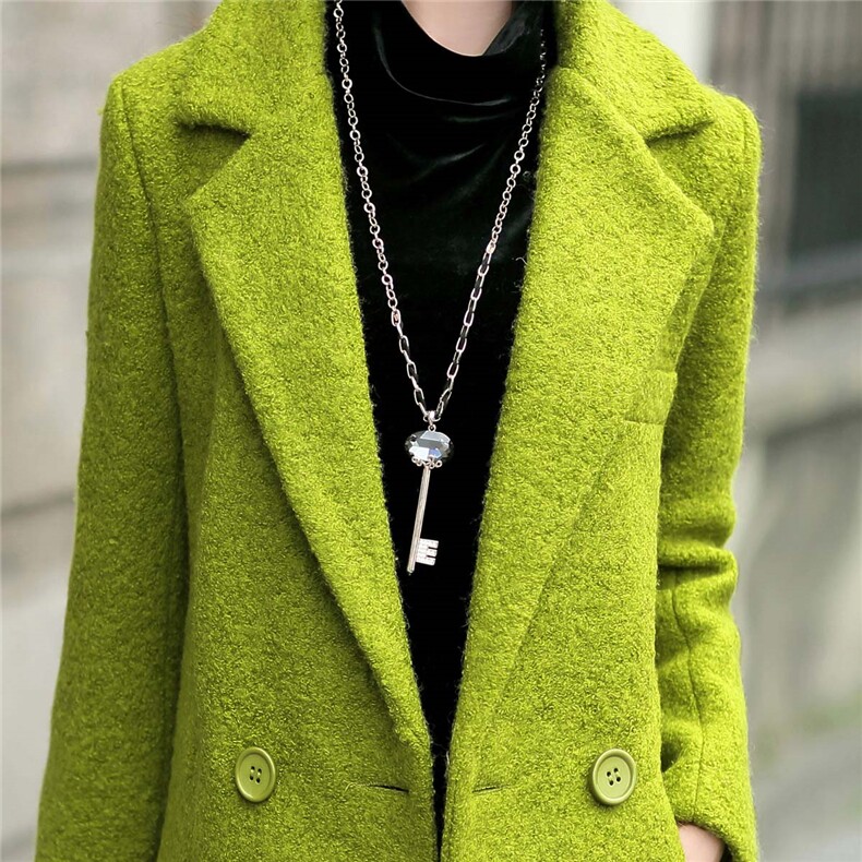 时尚气质女装毛呢外套优雅显瘦长款大衣冬季必备保暖单品,女装毛呢外套,冬木谷雨