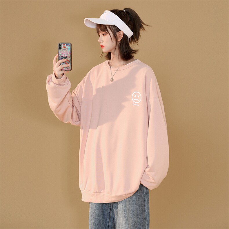 现货2025春装百搭表情中性情侣款圆领卫衣上衣D201-DM117-P45，男装卫衣，电商D321-1